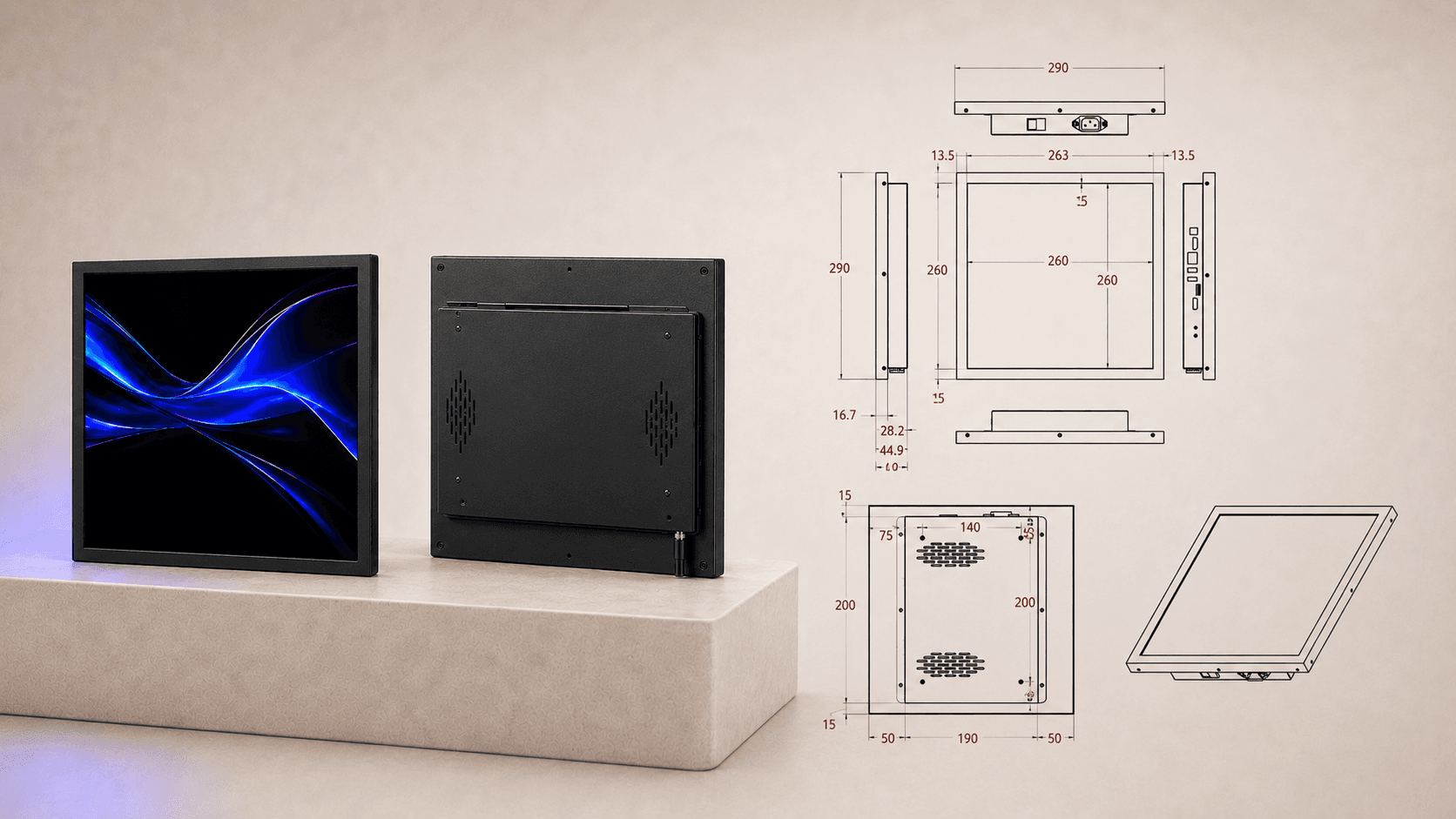 14.5-inch Square LCD Display