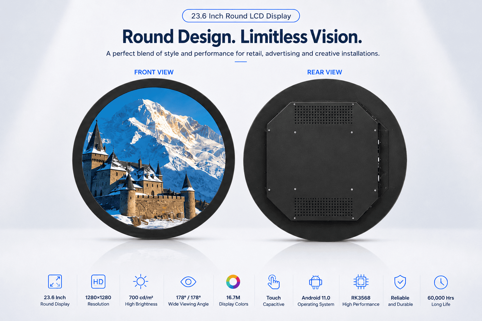 23.6-inch Round LCD Display product display